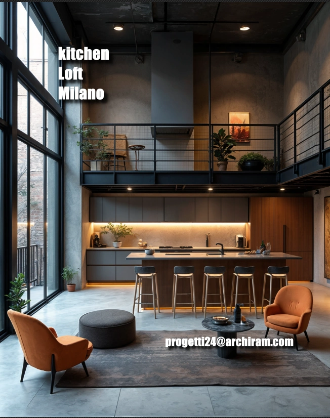 Loft Milano cucina living camere