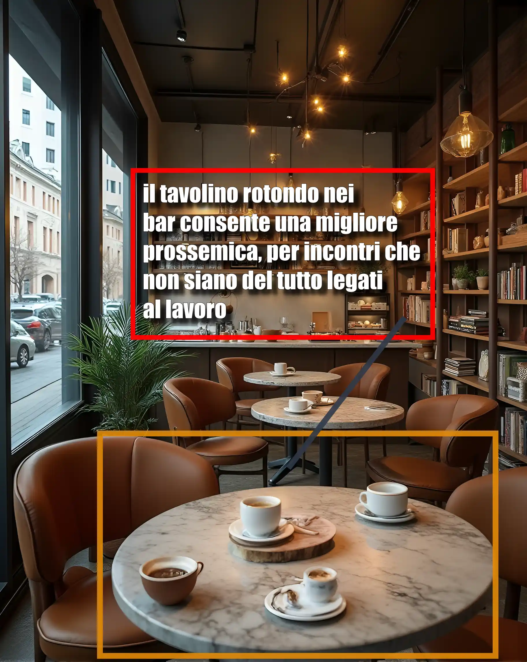 un tavolo rotondo all'interno di una caffetteria,