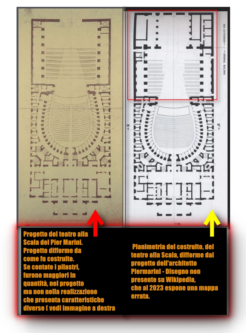 teatro alla scala Milano difformità tra progetto e realizzazione teatro alla scala difformità di mappa progetto realizzazione