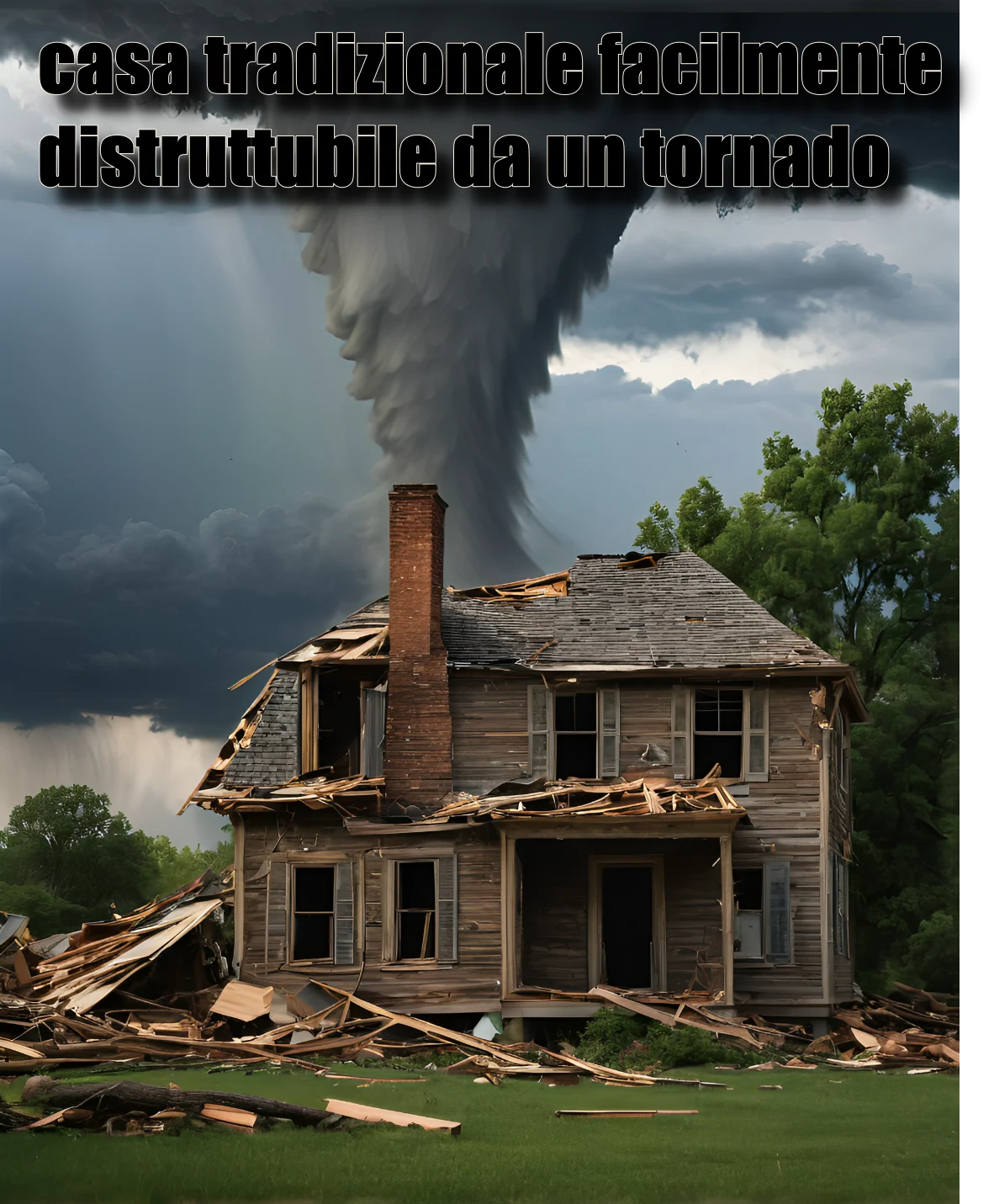 casa distrutta da tornado 